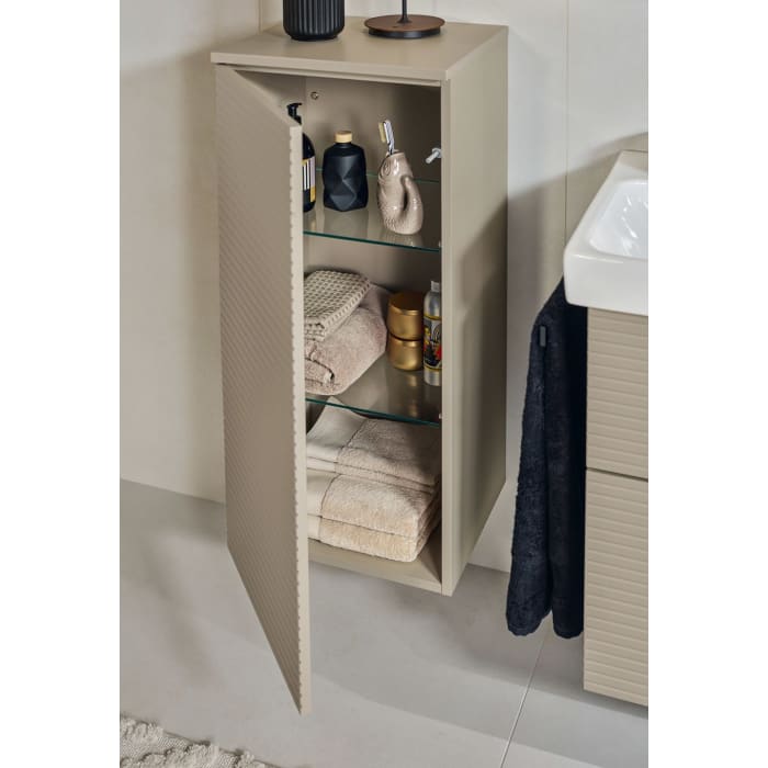 Sanipa 3way-Struktur Mittelschrank 40 cm, 1 Tür Anschlag links, mit Push to open