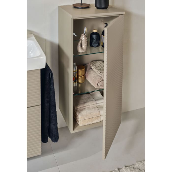 Sanipa 3way-Struktur Mittelschrank 40 cm, 1 Tür Anschlag rechts, mit Push to open