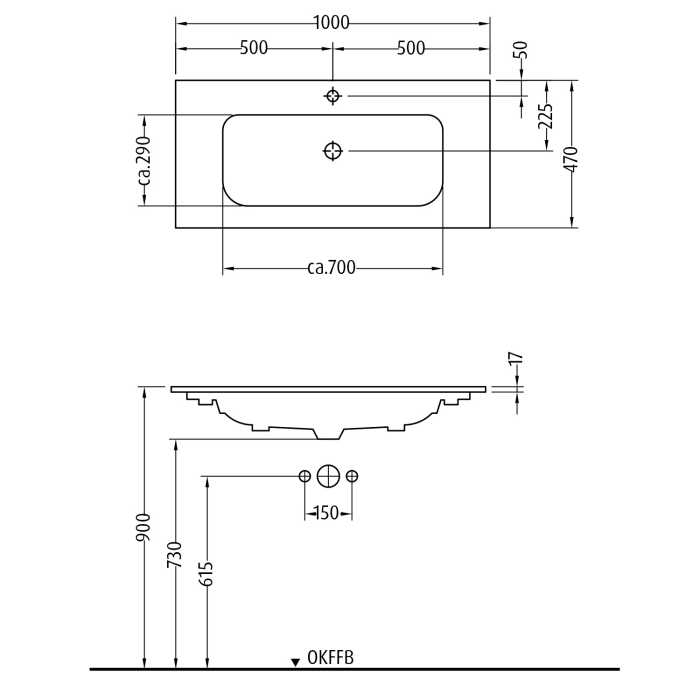 Sanipa 3way Kombination mit Keramikwaschtisch Design 100 cm, 2 Auszüge mit Push to open