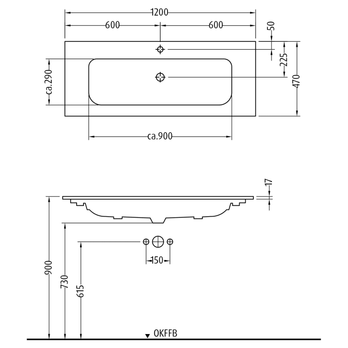 Sanipa 3way Kombination mit Keramikwaschtisch Design 120 cm, 4 Auszüge mit Push to open