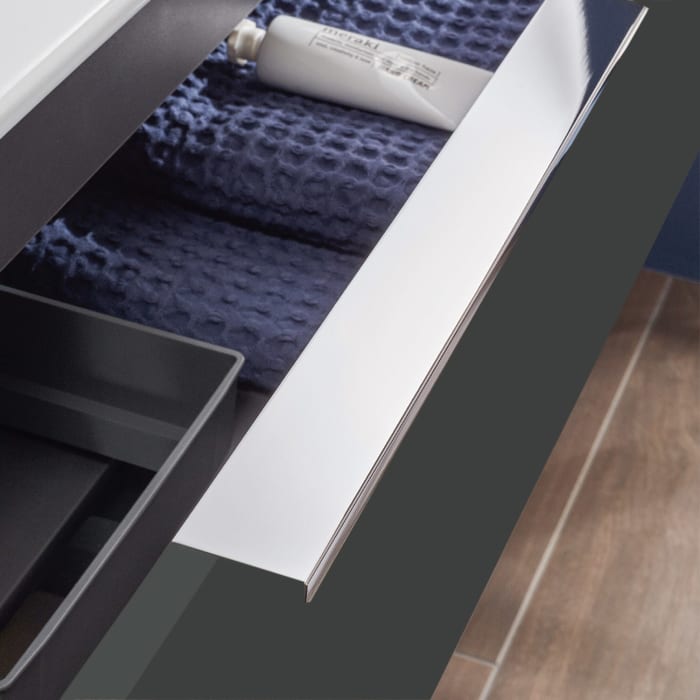 Sanipa 3way Kombination mit Keramikwaschtisch Design 100 cm, 2 Auszüge mit Aufsatz-Griff