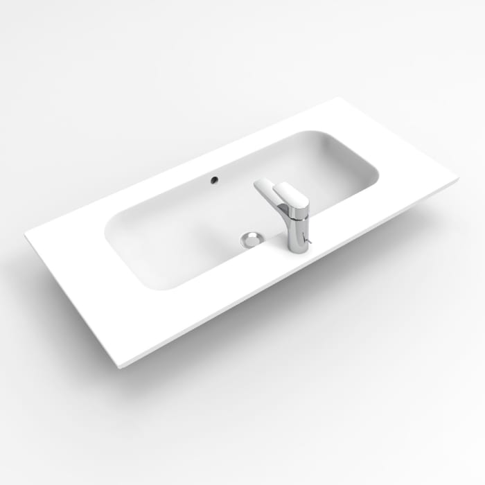 Sanipa 3way Kombination mit Keramikwaschtisch Design 100 cm, 2 Auszüge mit Push to open