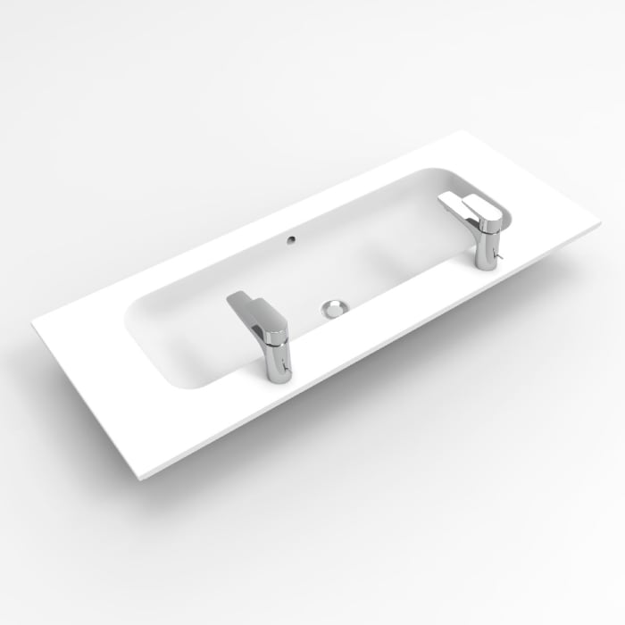 Sanipa 3way Kombination mit Keramik-Doppelwaschtisch Design 120 cm, 4 Auszüge mit Push to open