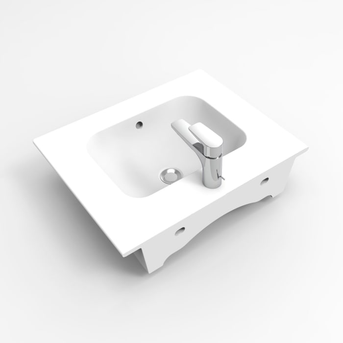 Sanipa 3way Kombination mit Keramikwaschtisch Design 60 cm, 2 Auszüge mit Griffleiste