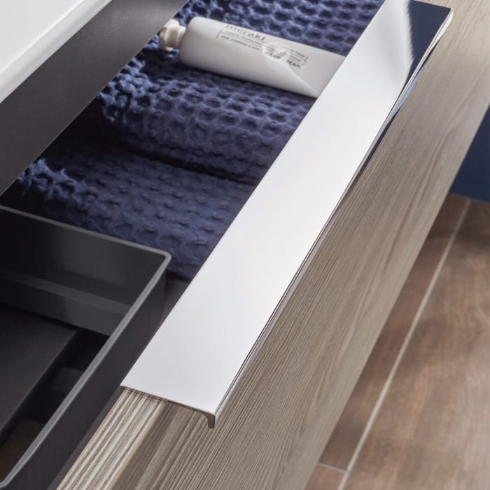 Sanipa 3way Kombination mit Keramikwaschtisch Design 60 cm, 2 Auszüge mit Aufsatz-Griff