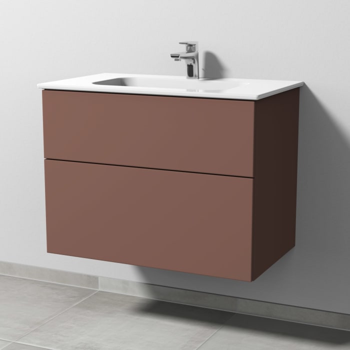 Sanipa 3way Kombination mit Keramikwaschtisch Design 80 cm, 2 Auszüge mit Push to open