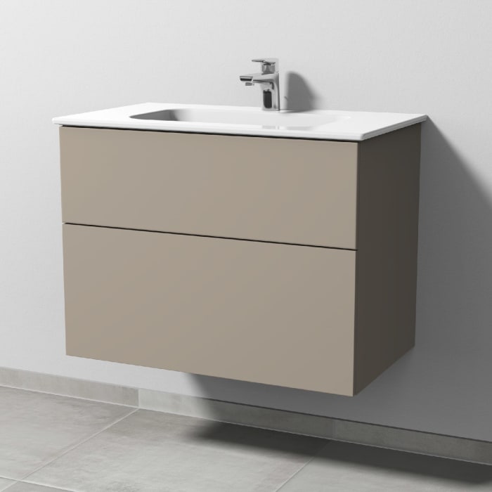 Sanipa 3way Kombination mit Keramikwaschtisch Design 80 cm, 2 Auszüge mit Push to open