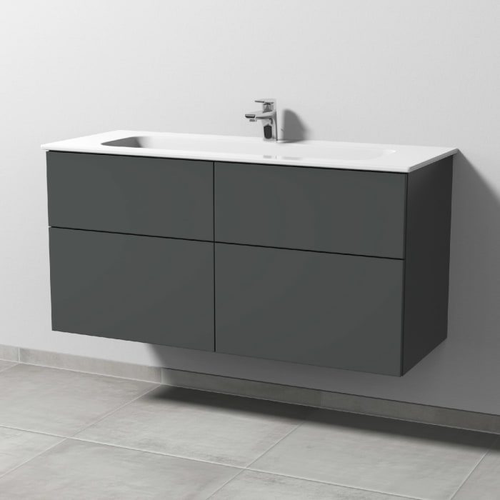 Sanipa 3way Kombination mit Keramikwaschtisch Design 120 cm, 4 Auszüge mit Push to open