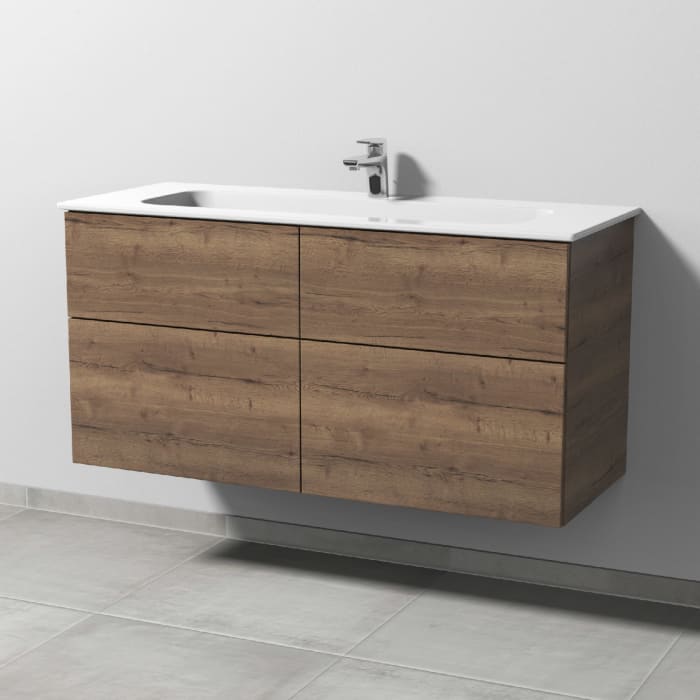 Sanipa 3way Kombination mit Keramikwaschtisch Design 120 cm, 4 Auszüge mit Push to open