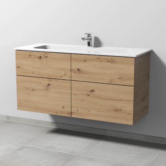 Sanipa 3way Kombination mit Keramikwaschtisch Design 120 cm, 4 Auszüge mit Push to open