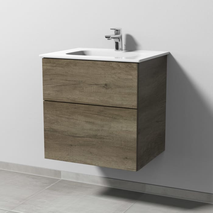 Sanipa 3way Kombination mit Keramikwaschtisch Design 60 cm, 2 Auszüge mit Push to open