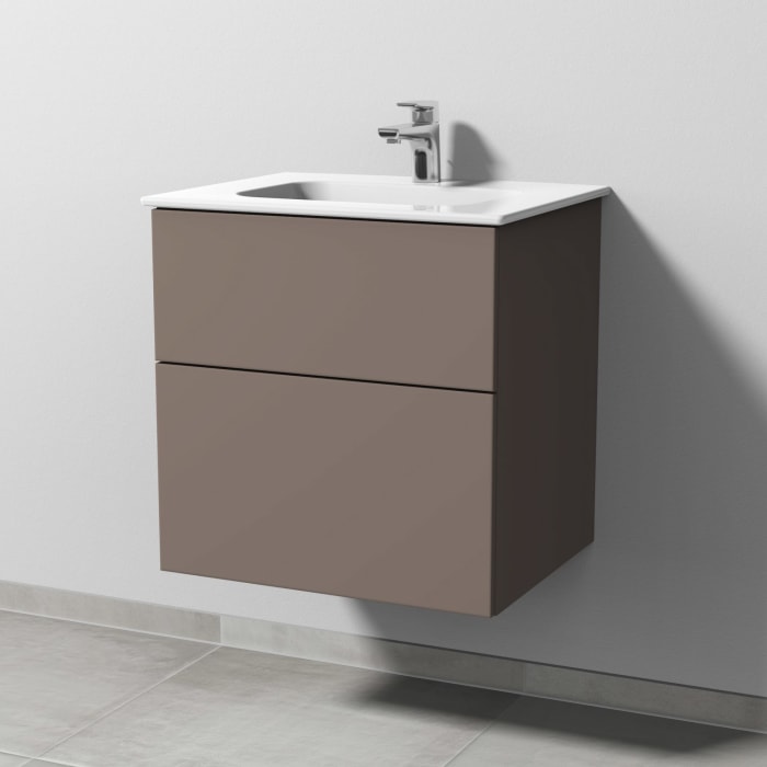 Sanipa 3way Kombination mit Keramikwaschtisch Design 60 cm, 2 Auszüge mit Push to open