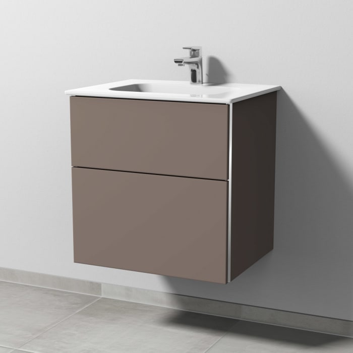 Sanipa 3way Kombination mit Keramikwaschtisch Design 60 cm, 2 Auszüge mit Griffleiste