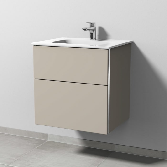 Sanipa 3way Kombination mit Keramikwaschtisch Design 60 cm, 2 Auszüge mit Griffleiste