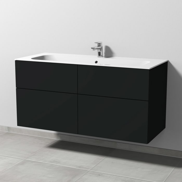 Sanipa 3way Kombination mit Keramikwaschtisch Finion 120 cm, 4 Auszüge mit Push to open