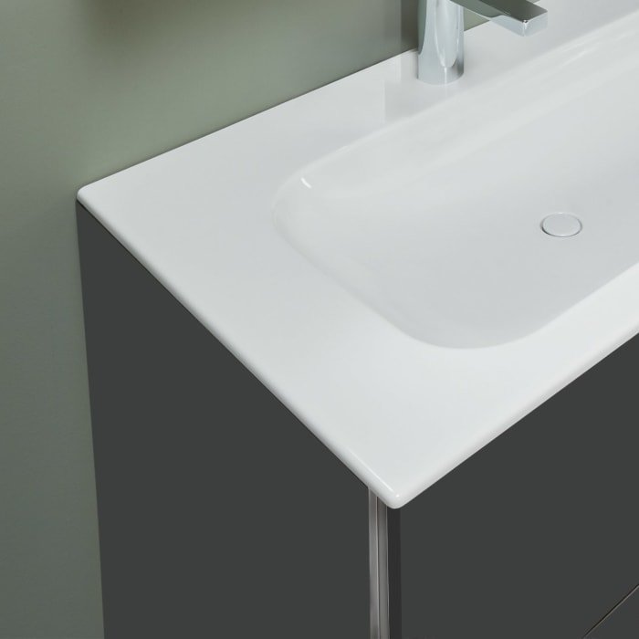 Sanipa 3way Kombination mit Keramikwaschtisch Finion 80 cm, 2 Auszüge mit Griff-Leiste