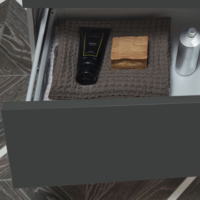 Sanipa 3way Unterschrank 100 cm, 2 Auszüge, Push to open mit Villeroy & Boch Finion Doppelwaschtisch