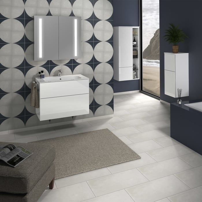 Sanipa 3way Unterschrank 80 cm, 2 Auszüge, Push to open mit Villeroy & Boch Finion Waschtisch