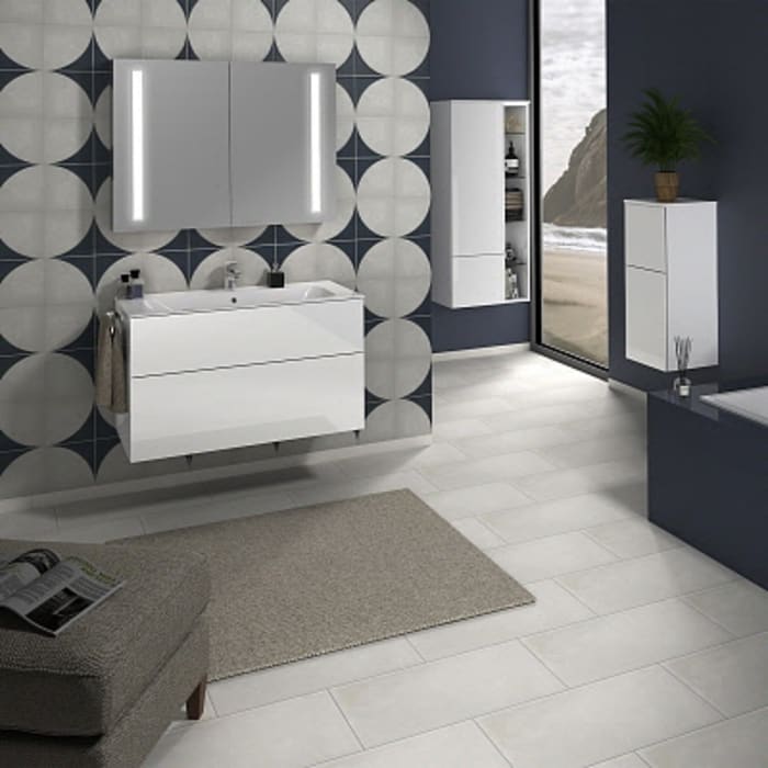 Sanipa 3way Kombination mit Keramikwaschtisch Finion 100 cm, 2 Auszüge mit Push to open