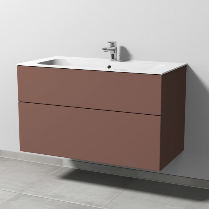 Sanipa 3way Unterschrank 100 cm, 2 Auszüge, Push to open mit Villeroy & Boch Finion Waschtisch