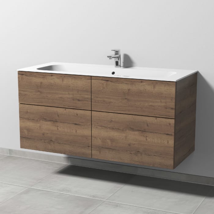 Sanipa 3way Kombination mit Keramikwaschtisch Finion 120 cm, 4 Auszüge mit Push to open