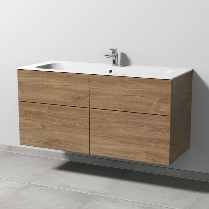 Sanipa 3way Kombination mit Keramikwaschtisch Finion 120 cm, 4 Auszüge mit Push to open