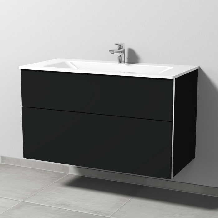 Sanipa 3way Kombination mit Glaswaschtisch 101,5 cm, 2 Auszüge