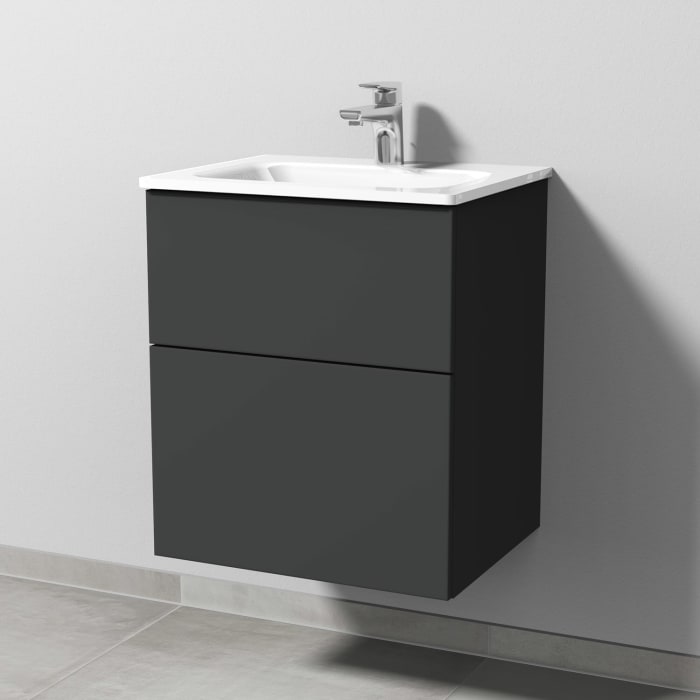 Sanipa 3way Kombination mit Glaswaschtisch 51,5 cm, 2 Auszüge mit Push to open