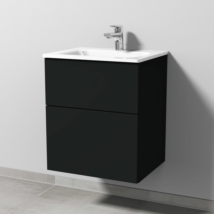 Sanipa 3way Kombination mit Glaswaschtisch 51,5 cm, 2 Auszüge mit Push to open