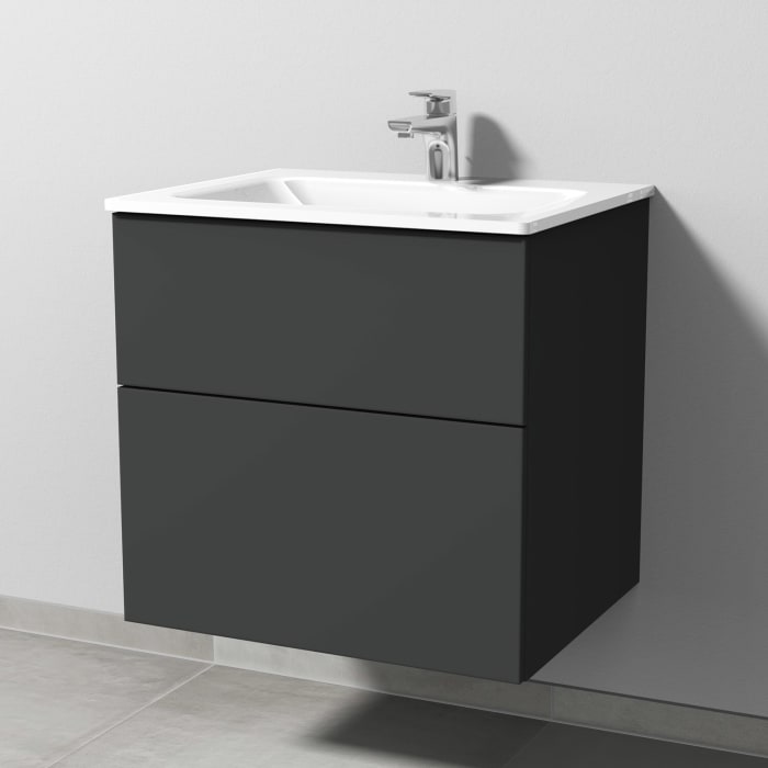 Sanipa 3way Kombination mit Glaswaschtisch 61,5 cm, 2 Auszüge mit Push to open