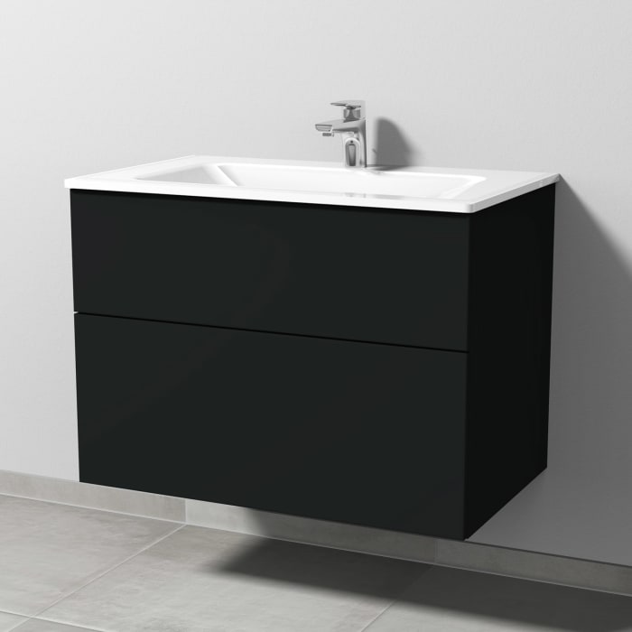 Sanipa 3way Kombination mit Glaswaschtisch 81,5 cm, 2 Auszüge mit Push to open