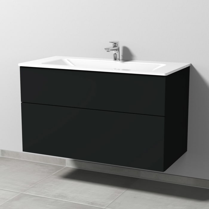 Sanipa 3way Kombination mit Glaswaschtisch 101,5 cm, 2 Auszüge mit Push to open