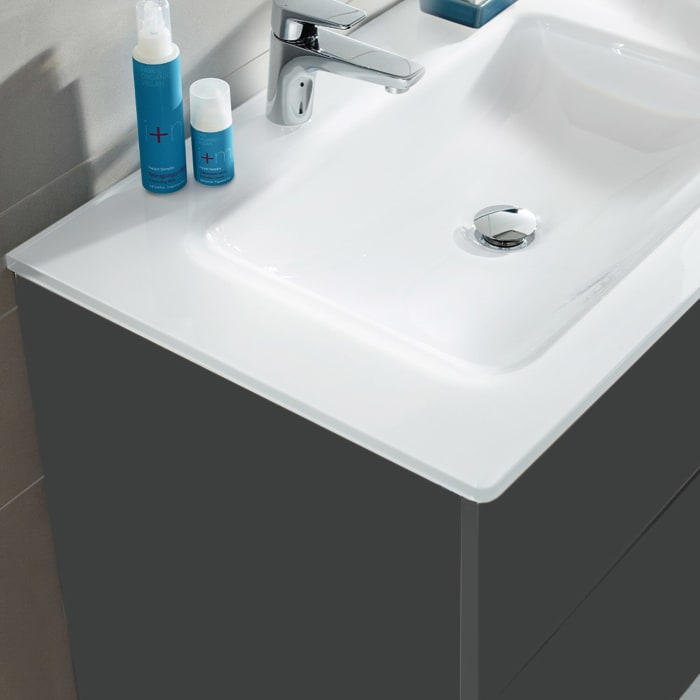 Sanipa 3way Kombination mit Glaswaschtisch 81,5 cm, 2 Auszüge mit Push to open