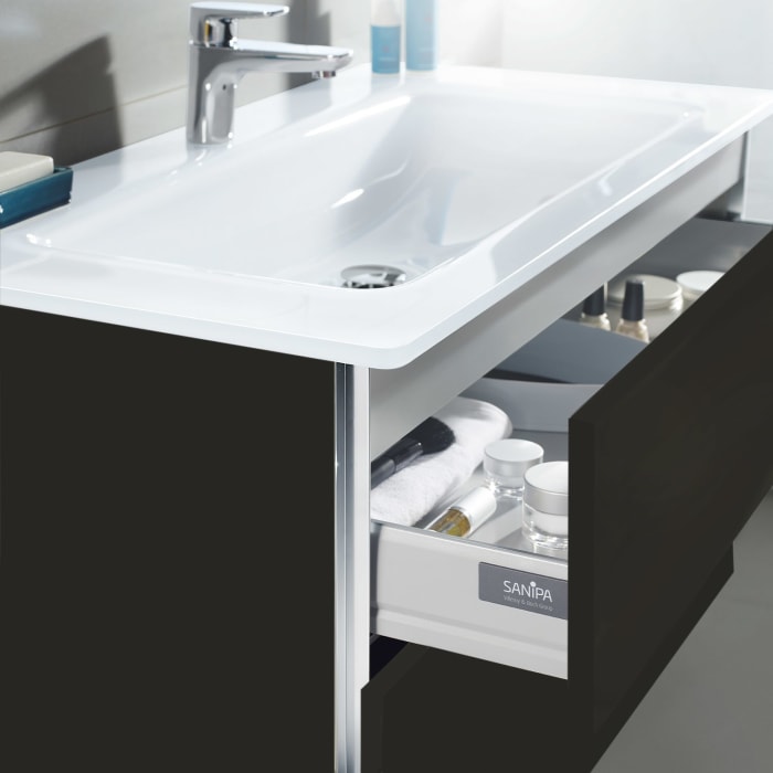 Sanipa 3way Kombination mit Glaswaschtisch 101,5 cm, 2 Auszüge