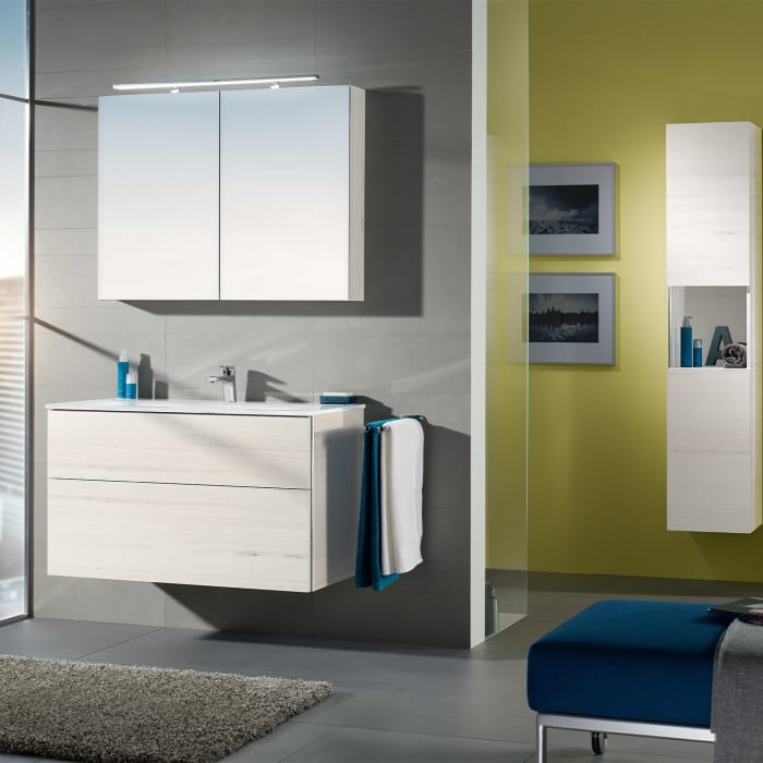 Sanipa 3way Kombination mit Glaswaschtisch 101,5 cm, 2 Auszüge