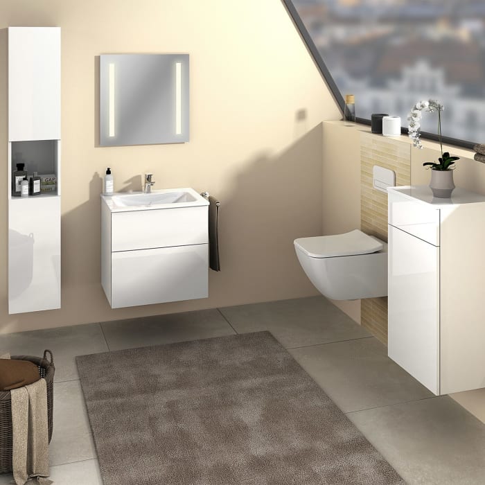 Sanipa 3way Kombination mit Glaswaschtisch 61,5 cm, 2 Auszüge mit Push to open