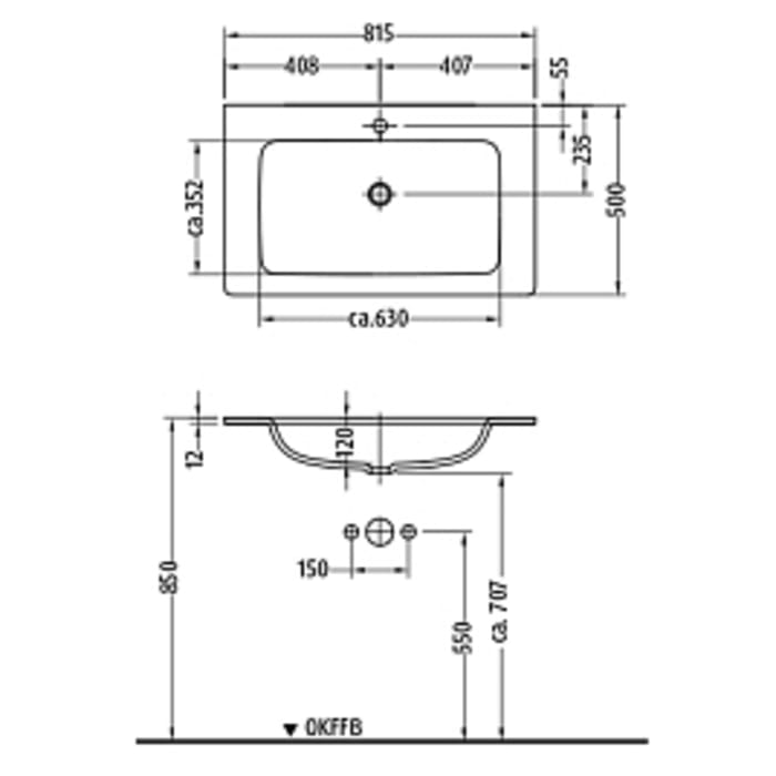Sanipa 3way Kombination mit Glaswaschtisch 81,5 cm, 2 Auszüge mit Push to open