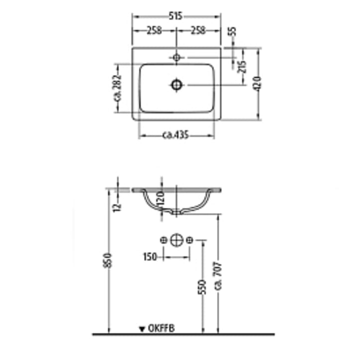 Sanipa 3way Kombination mit Glaswaschtisch 51,5 cm, 2 Auszüge mit Push to open
