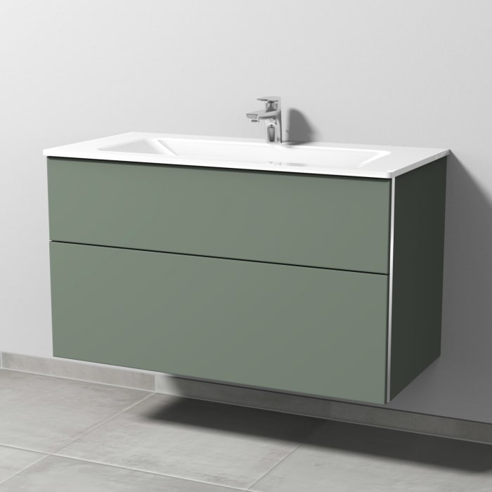 Sanipa 3way Kombination mit Glaswaschtisch 101,5 cm, 2 Auszüge