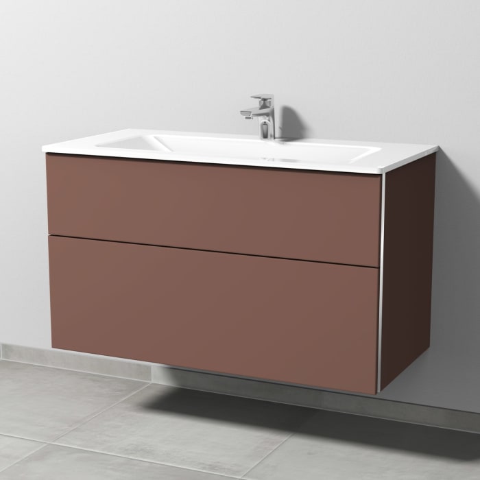 Sanipa 3way Kombination mit Glaswaschtisch 101,5 cm, 2 Auszüge