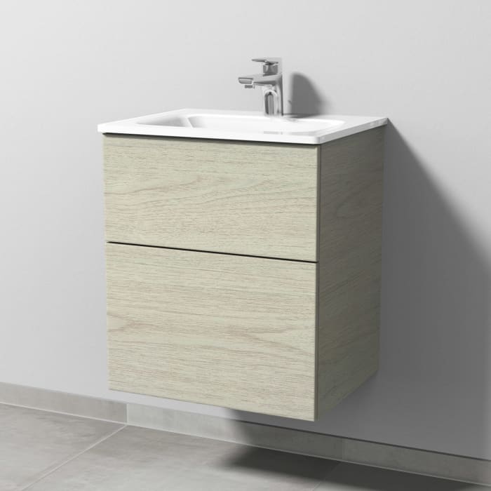 Sanipa 3way Kombination mit Glaswaschtisch 51,5 cm, 2 Auszüge mit Push to open