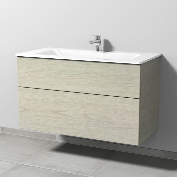 Sanipa 3way Kombination mit Glaswaschtisch 101,5 cm, 2 Auszüge mit Push to open