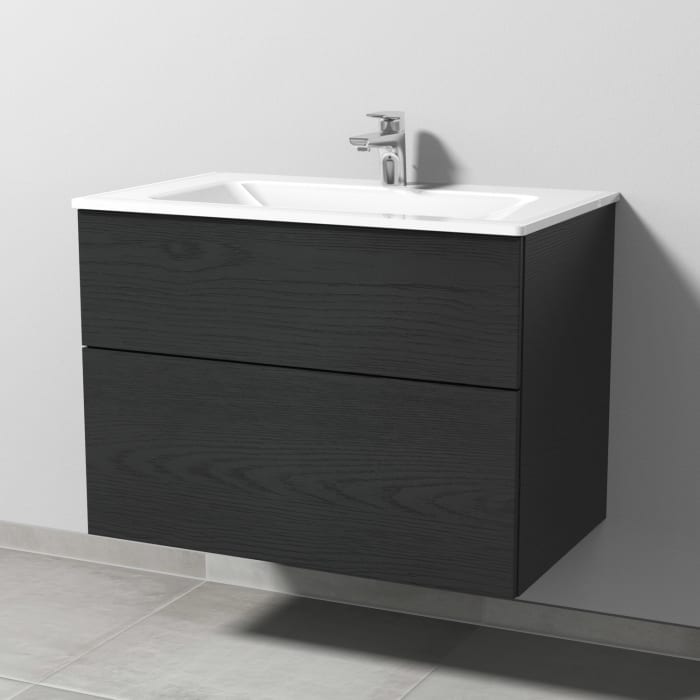 Sanipa 3way Kombination mit Glaswaschtisch 81,5 cm, 2 Auszüge mit Push to open