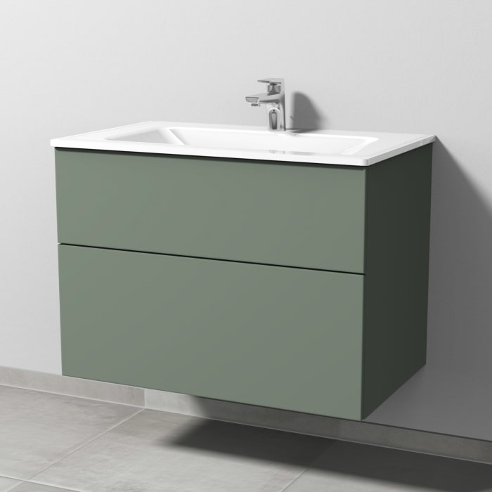 Sanipa 3way Kombination mit Glaswaschtisch 81,5 cm, 2 Auszüge mit Push to open