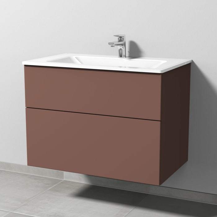 Sanipa 3way Kombination mit Glaswaschtisch 81,5 cm, 2 Auszüge mit Push to open