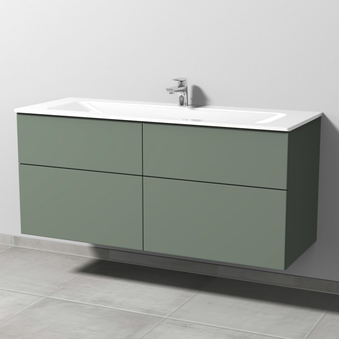 Sanipa 3way Kombination mit Glaswaschtisch 131,5 cm, 4 Auszüge mit Push to open