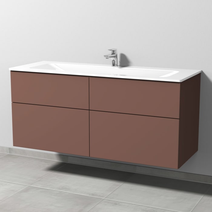 Sanipa 3way Kombination mit Glaswaschtisch 131,5 cm, 4 Auszüge mit Push to open