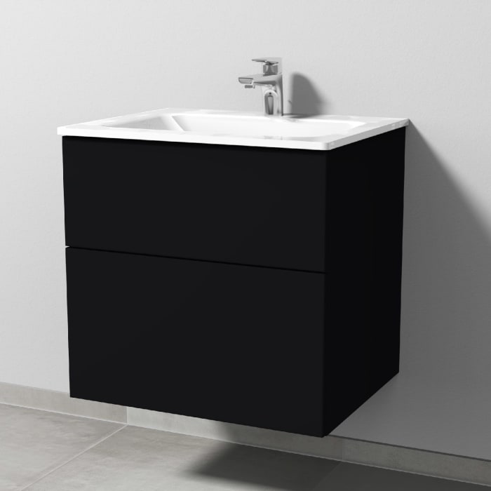 Sanipa 3way Kombination mit Glaswaschtisch 61,5 cm, 2 Auszüge mit Push to open