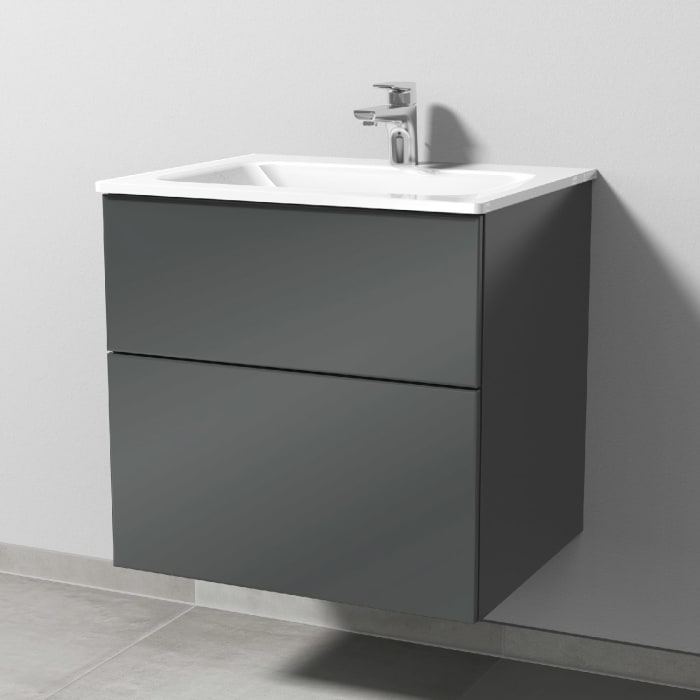 Sanipa 3way Kombination mit Glaswaschtisch 61,5 cm, 2 Auszüge mit Push to open