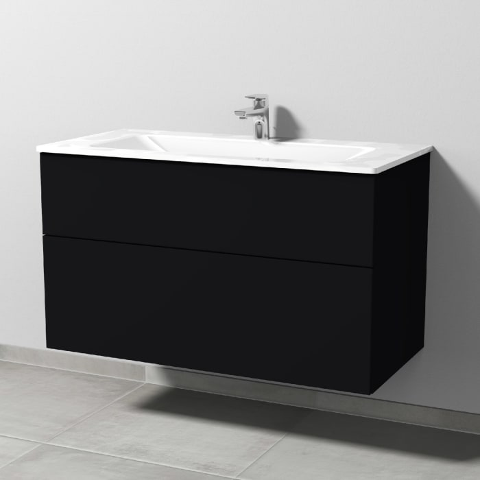 Sanipa 3way Kombination mit Glaswaschtisch 101,5 cm, 2 Auszüge mit Push to open